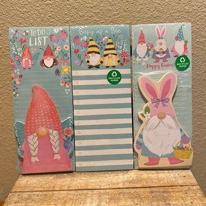 Gnome Notepad Bundle, Butterfly Gnome, Bumblebee Gnome & Easter Bunny Gnome